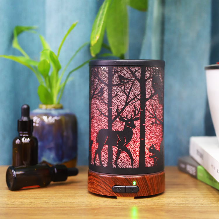 Iron Art Forest Animal Mute Aroma Diffuser Household Humidifier Colorful Night Light 🇨🇳