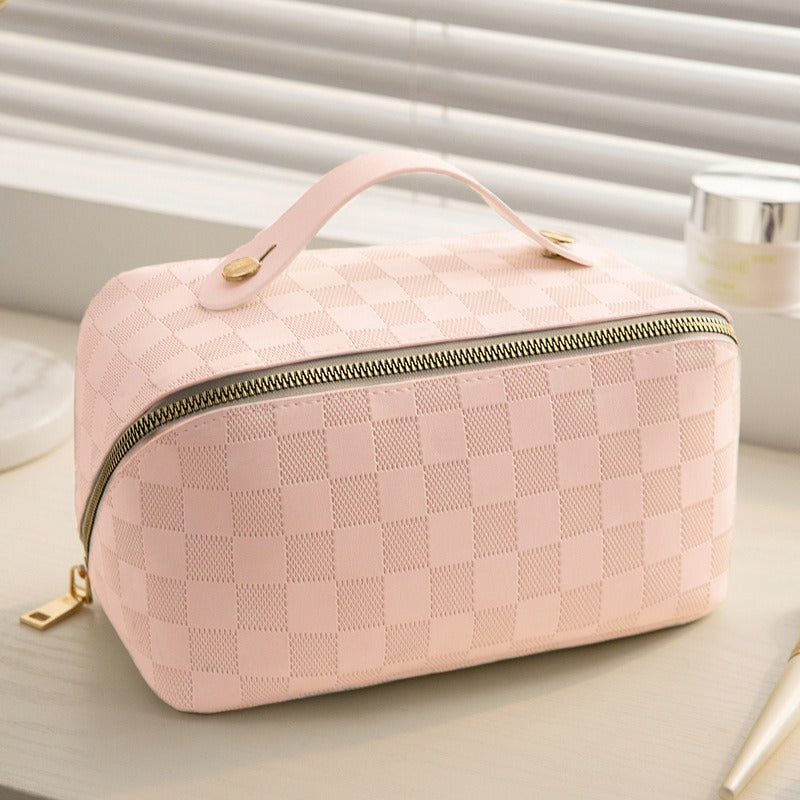 Checkered Pillow Bag Makeup Bag Women's Large Capacity Portable Instagram Travel Cosmetics 🇨🇳