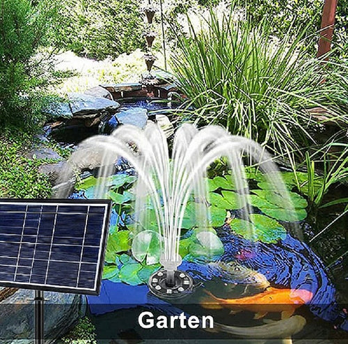 7W Solar Powered Fountain Coloured LED Water Pump with 11 Nozzles for Garden, Fountain, Birth Bath 🇬🇧