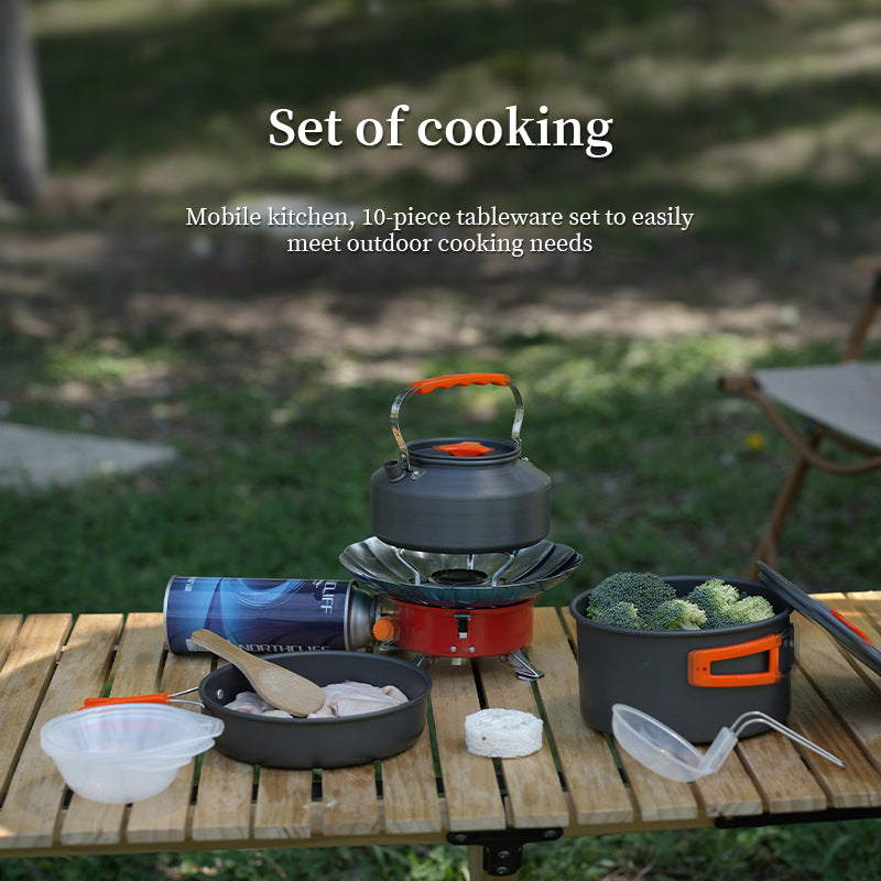 1-3 Person Camping Cookware Set: Light, Portable Pot & Pan in Carrying Bag, Ideal for Outdoor Trips 🇨🇳