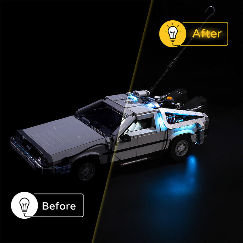 Compatible with LEGO 10300 Back to the Future Time Machine LED Lighting Mechanical Assembly Building Blocks Toy Models Lighting 🇨🇳