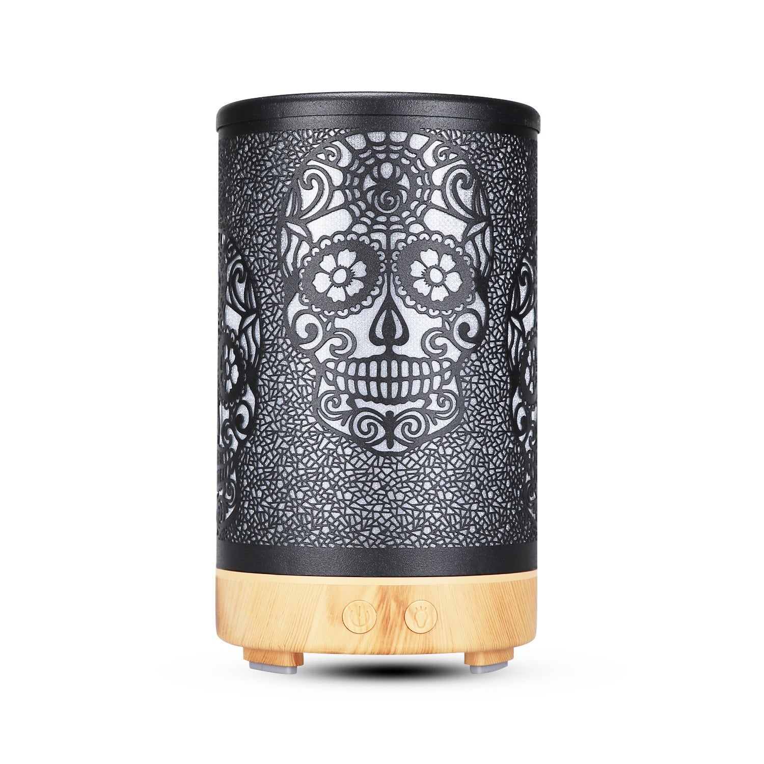 100ml Iron Metal Humidifier Aroma 7 Colors Led Lamp Ultrasonic Electric Skull Aroma Diffuser With Remote 🇨🇳