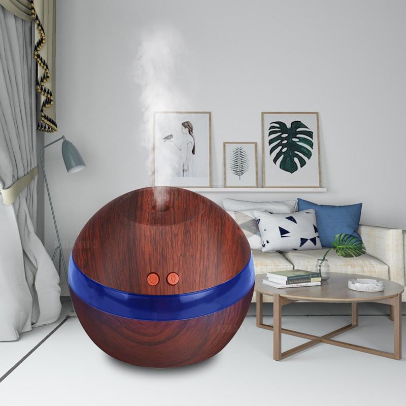 KBAYBO USB Ultrasonic Humidifier 290ml Aroma Diffuser Essential Oil Diffuser Aromatherapy Mist Maker with LED Light Wood grain 🇨🇳