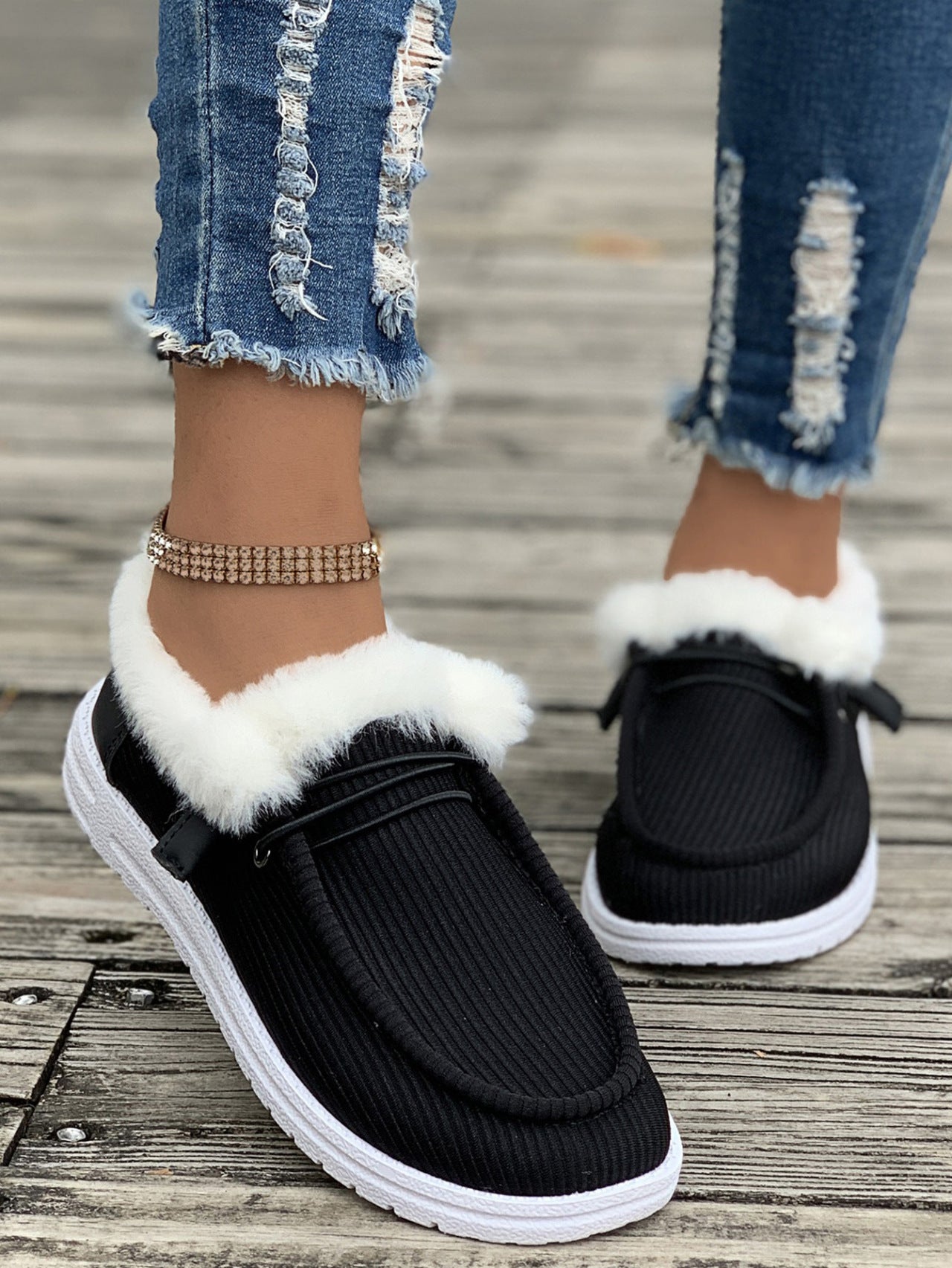 Women's casual shoes with plush and fuzzy cotton 🇨🇳