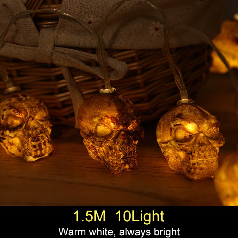 1.5m 10Led Halloween Pumpkin Ghost Skeletons Bat Spider Led Light String 🇨🇳