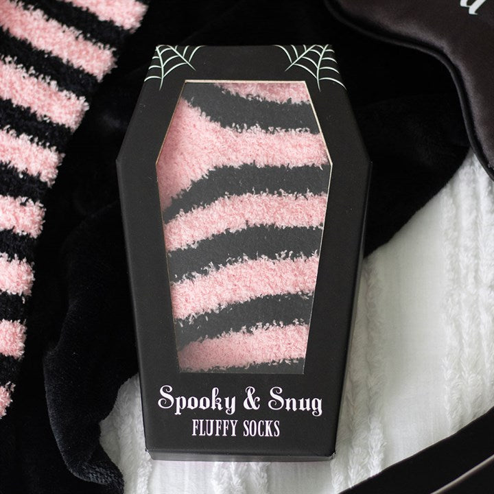 Pink and Black Striped Socks in Coffin Gift Box 🇬🇧