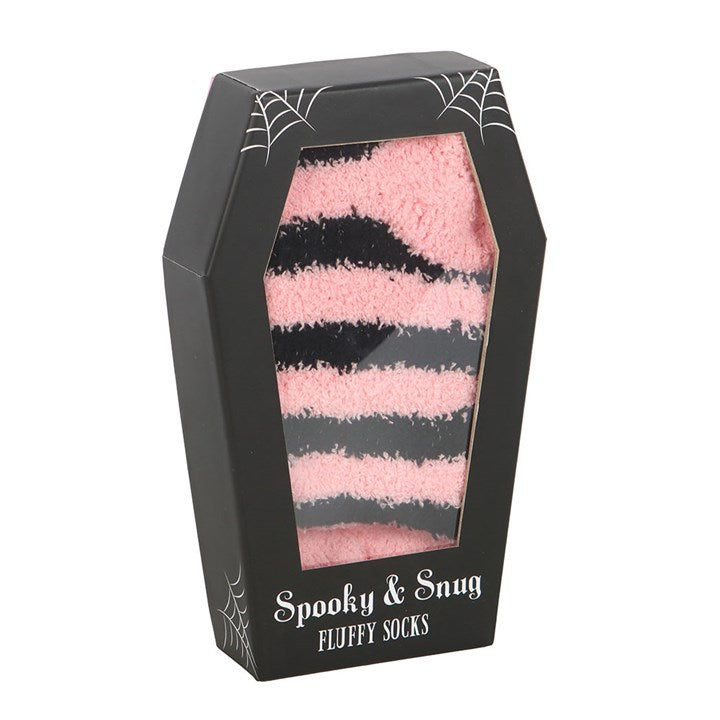 Pink and Black Striped Socks in Coffin Gift Box 🇬🇧