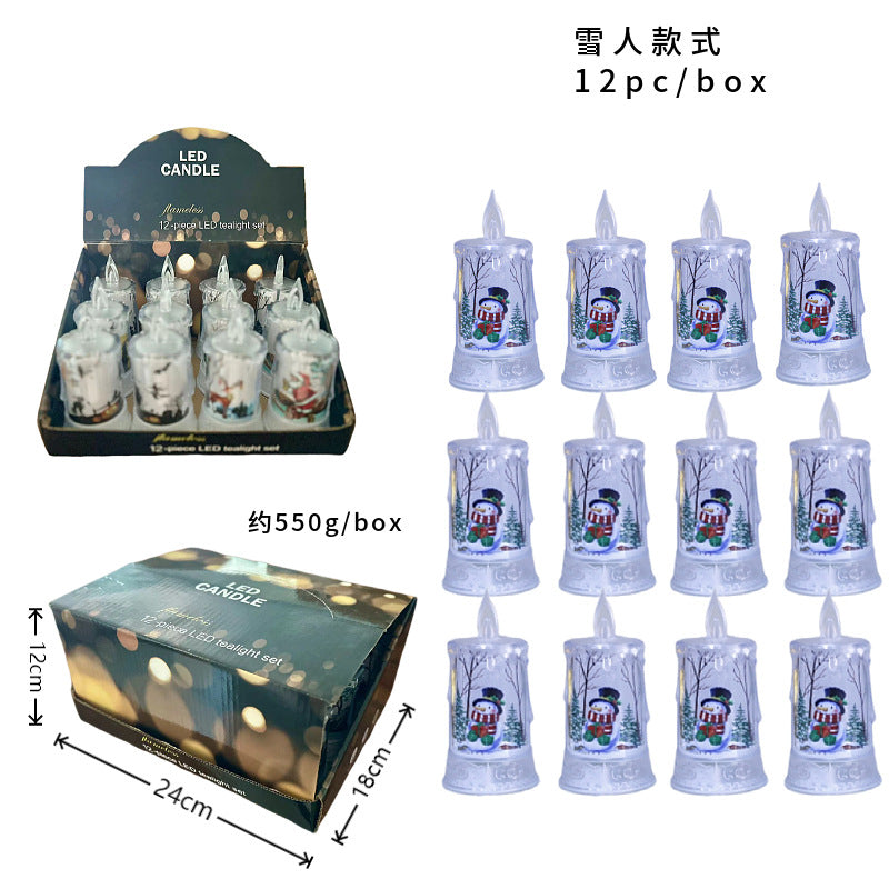 Christmas led electronic candle light Christmas snowman Elk decoration 🇨🇳
