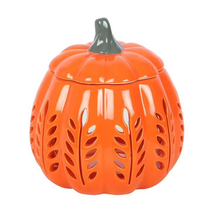Orange Leaf Cut Out Pumpkin Oil Burner and Wax Warmer 🇬🇧