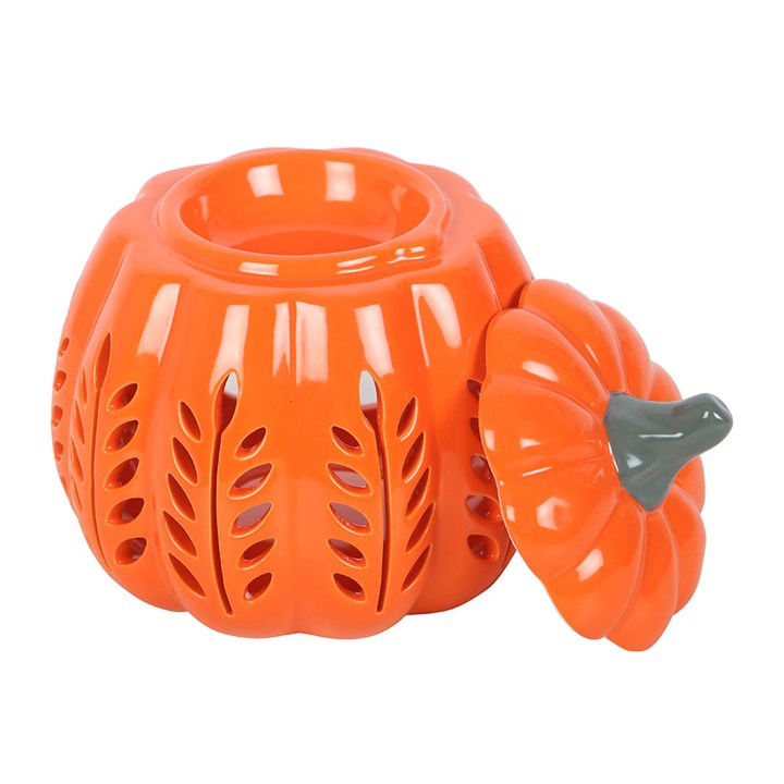 Orange Leaf Cut Out Pumpkin Oil Burner and Wax Warmer 🇬🇧
