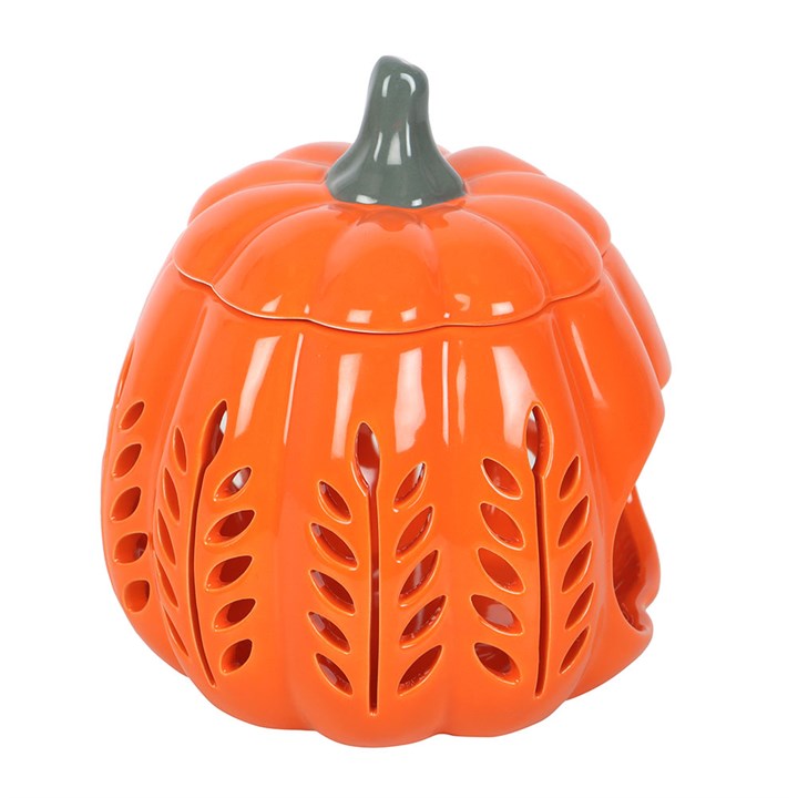 Orange Leaf Cut Out Pumpkin Oil Burner and Wax Warmer 🇬🇧