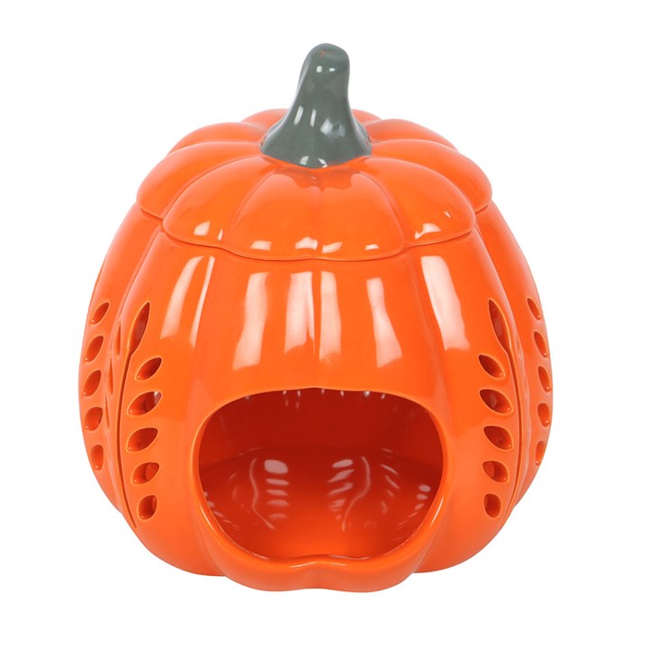 Orange Leaf Cut Out Pumpkin Oil Burner and Wax Warmer 🇬🇧