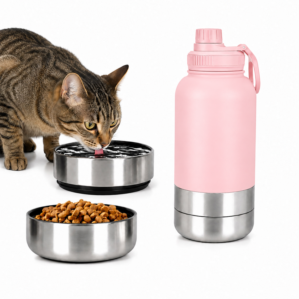 2 Pack Pet Travel Water Bottles Portable Dog Drinking Bottle Black & Pink 🇬🇧