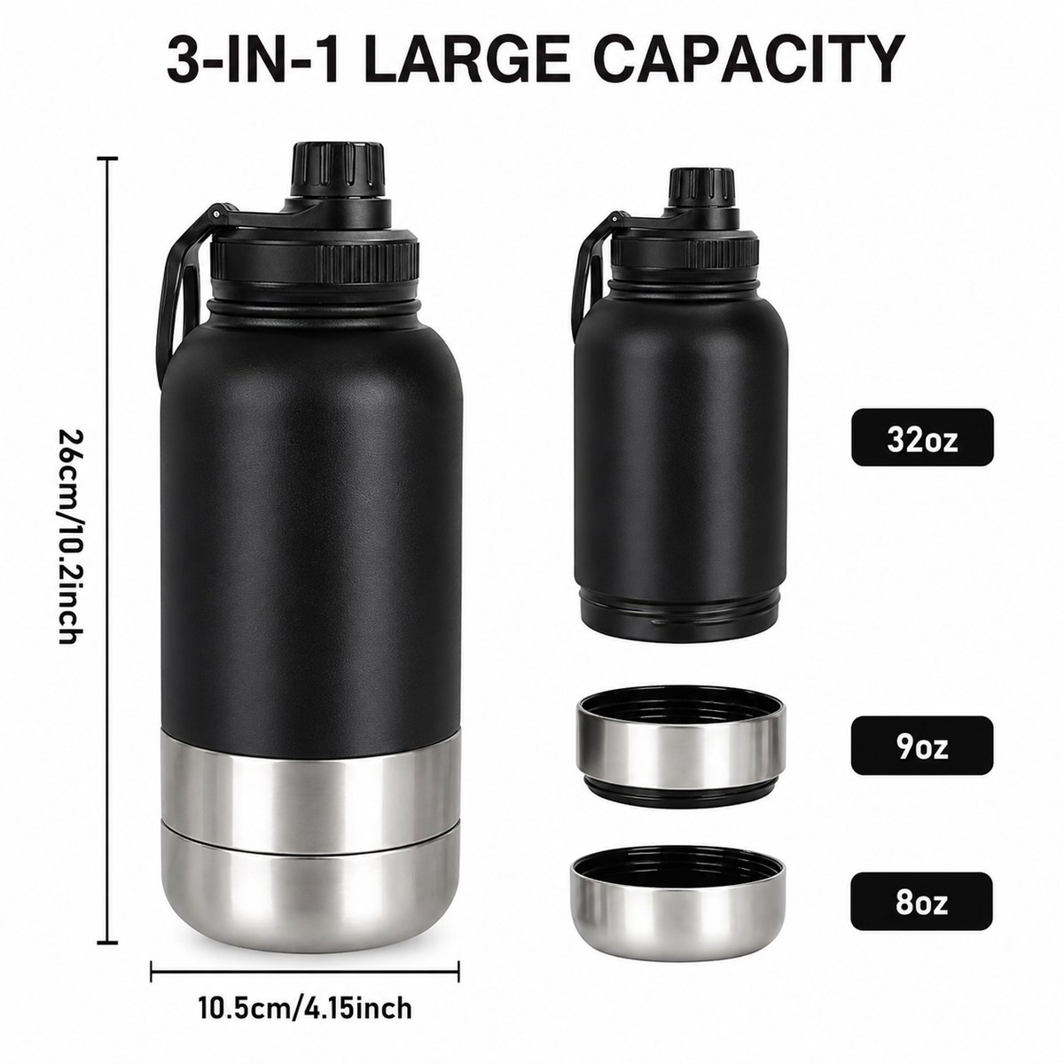 2 Pack Pet Travel Water Bottles Portable Dog Drinking Bottle Black & Pink 🇬🇧