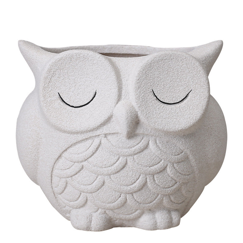Flower pot ceramic indoor creative simple desktop small animal flower ornaments 🇨🇳