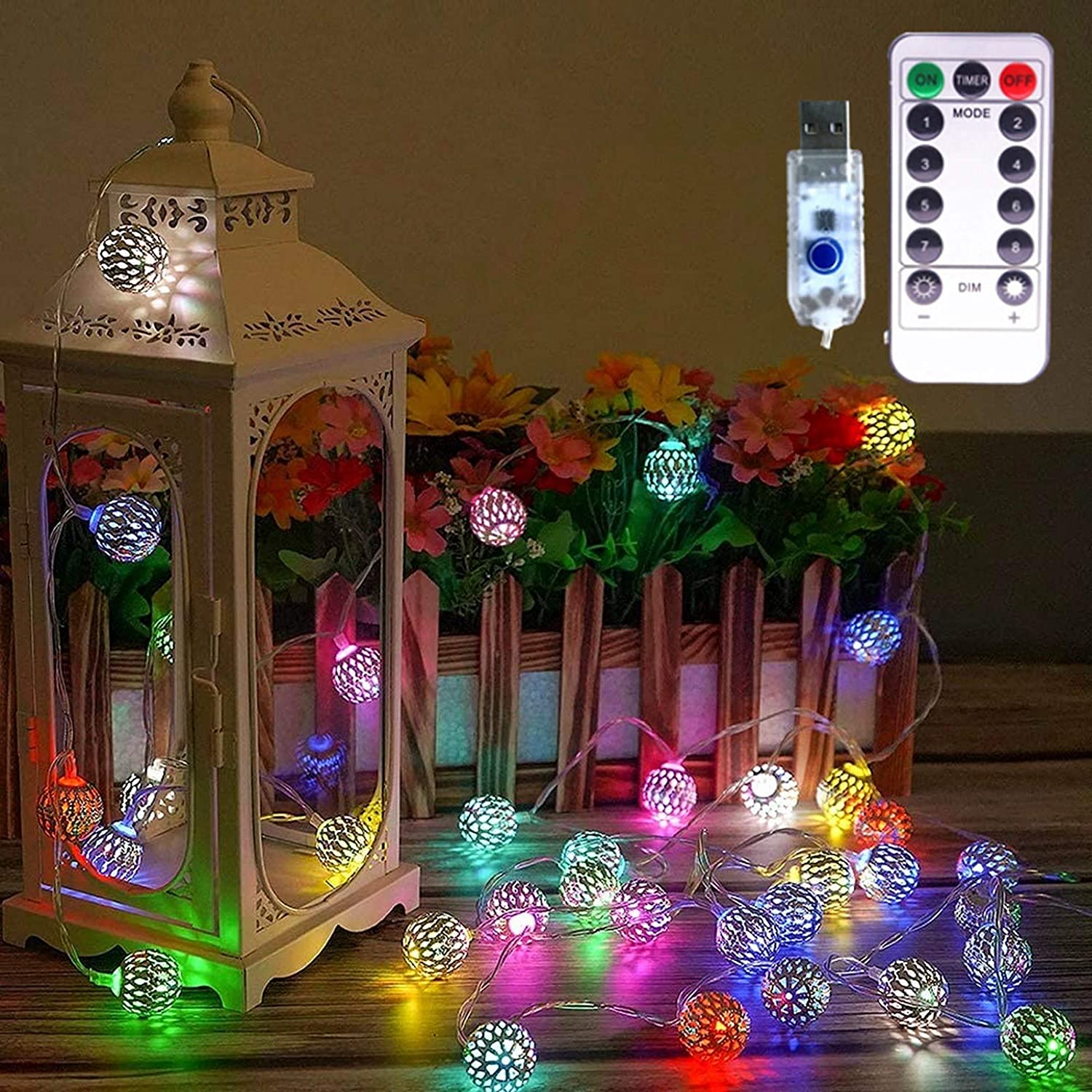 20Led 3m Light String Cotton Light String Christmas Fairy Decorative Light Rattan Balls 🇨🇳