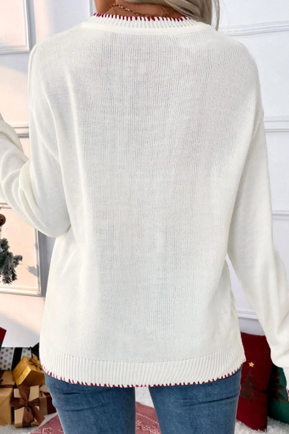 Sweet and versatile loose long sleeved round neck Christmas sweater 🇨🇳