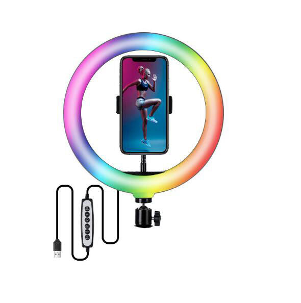 10-Inch Fill Light RGB Live Light Desktop Stand Selfie Ring Light Led Seven-Color Beauty Fill Light 🇨🇳
