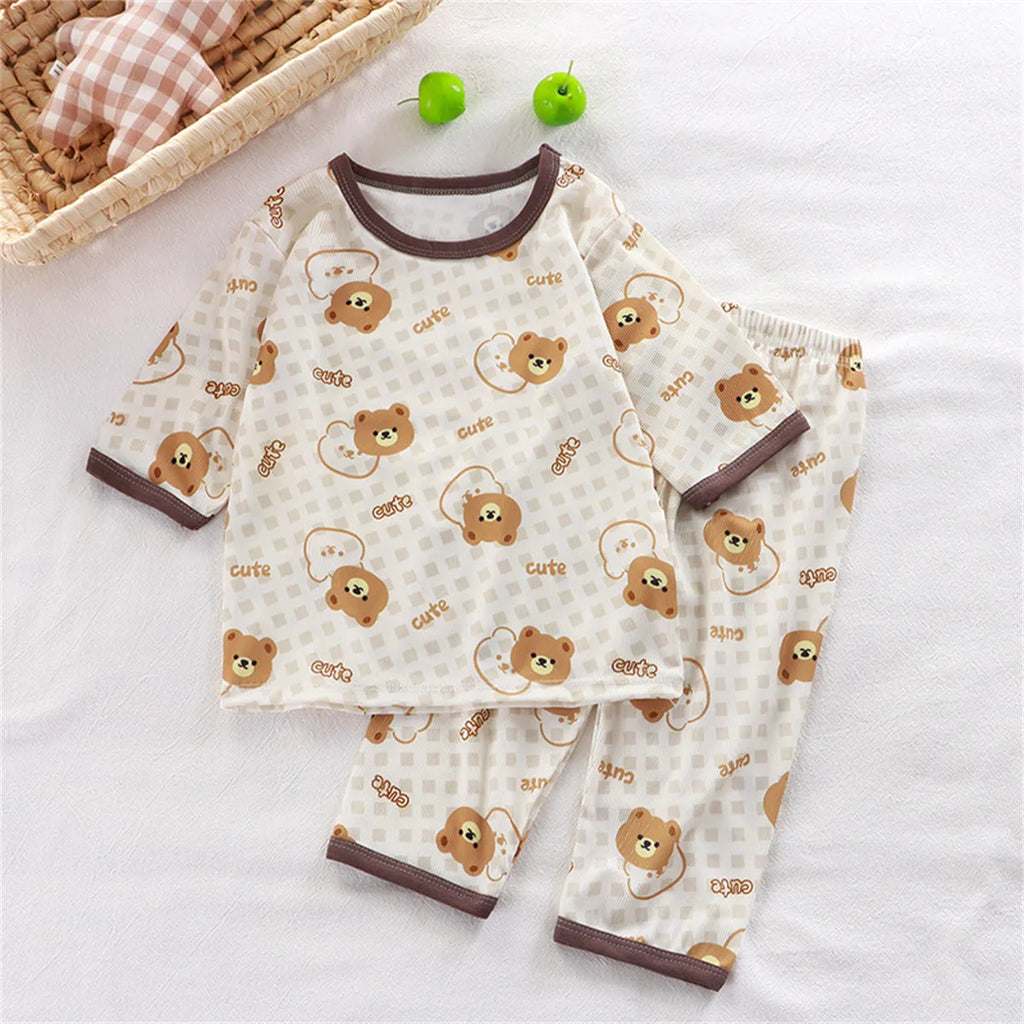 2-Piece Children Three-Quarter Sleeve Pyjamas Set 🇨🇳