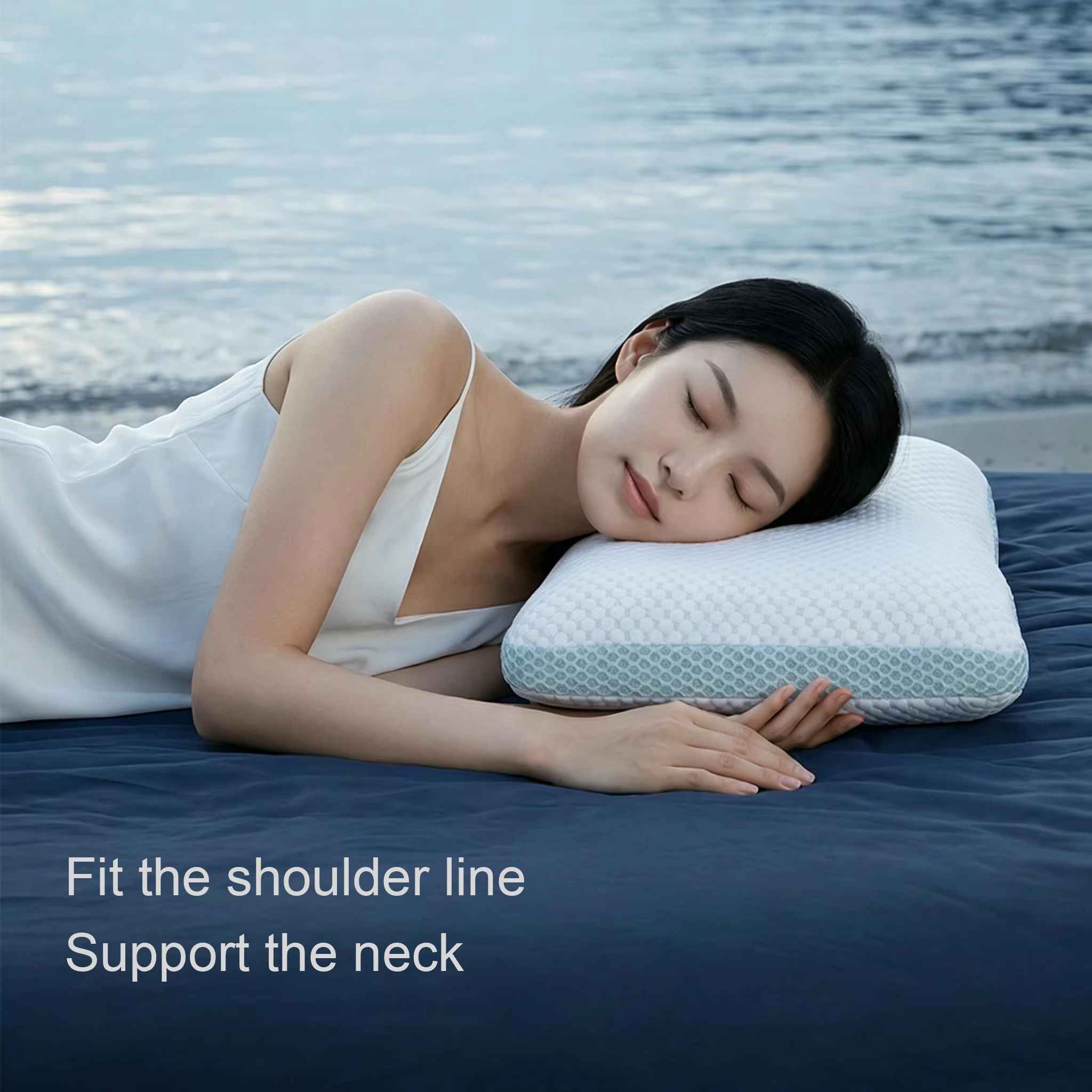 Cool cervical pillow with slow rebound memory cotton for side sleeping and neck protection. Summer breathable and deep sleep 🇨🇳