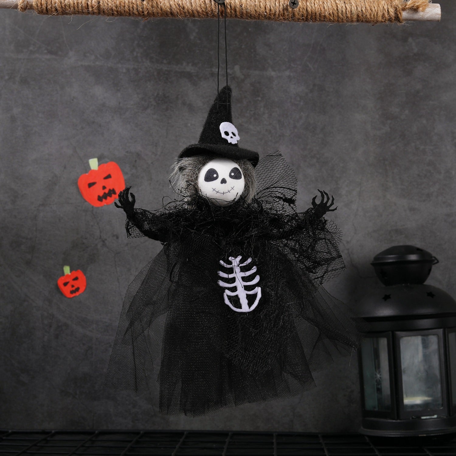Halloween mesh pendant bar pumpkin witch ghost pendant scene decoration prank pendant 🇨🇳