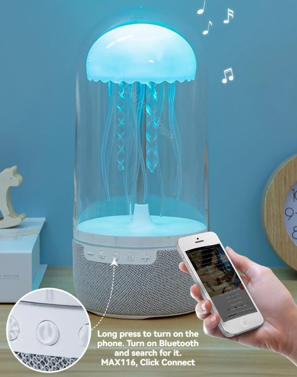 Creative Colorful Jellyfish Lamp Bluetooth Speaker HiFi Stereo 1800mAh Sports Jellyfish Speaker with Lights 🇨🇳