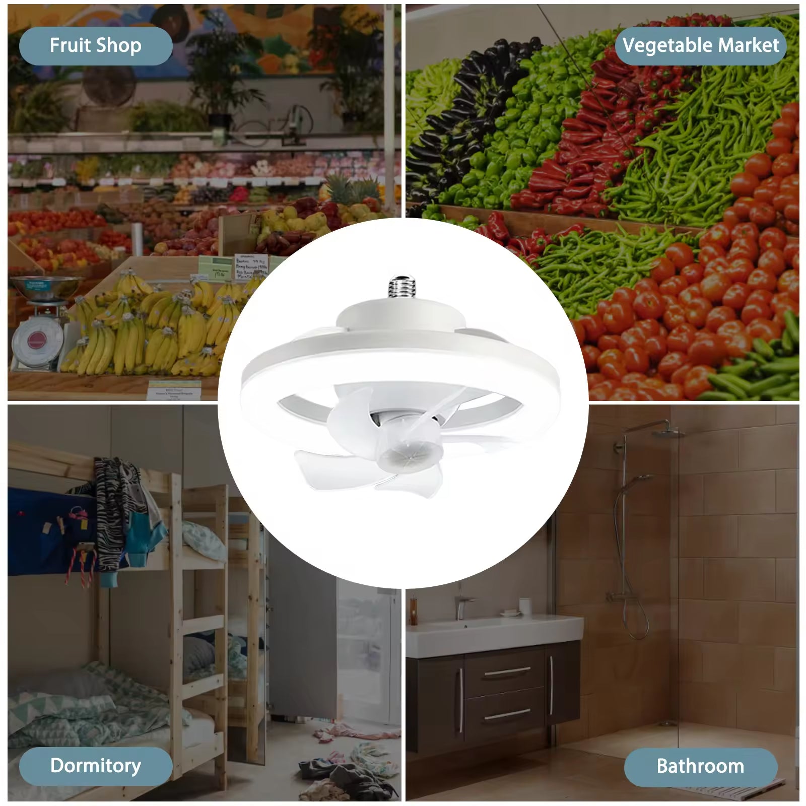 360 Rotating 48W Ceiling Fan E27 With Led Light And Remote Control 360 Rotation Cooling Electric fan Lamp Chandelier For Room Home Decor 🇨🇳