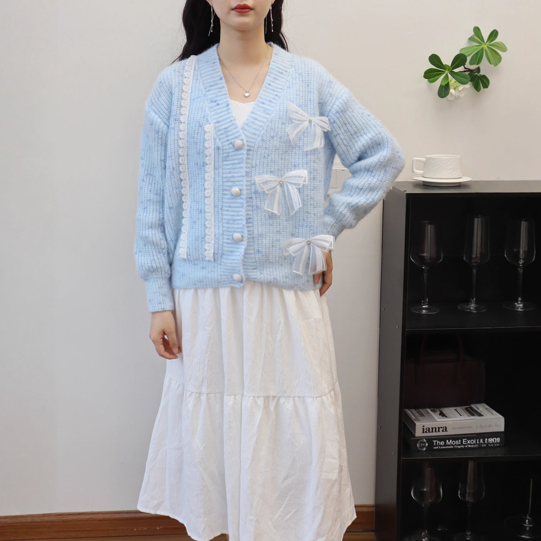Bow Sweater design Style Knitted Cardigan 🇨🇳