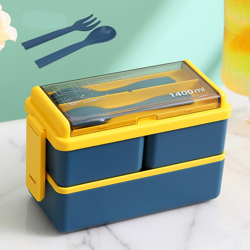Double layer plastic lunch box, bento box, microwave sealed and insulated lunch box 🇨🇳