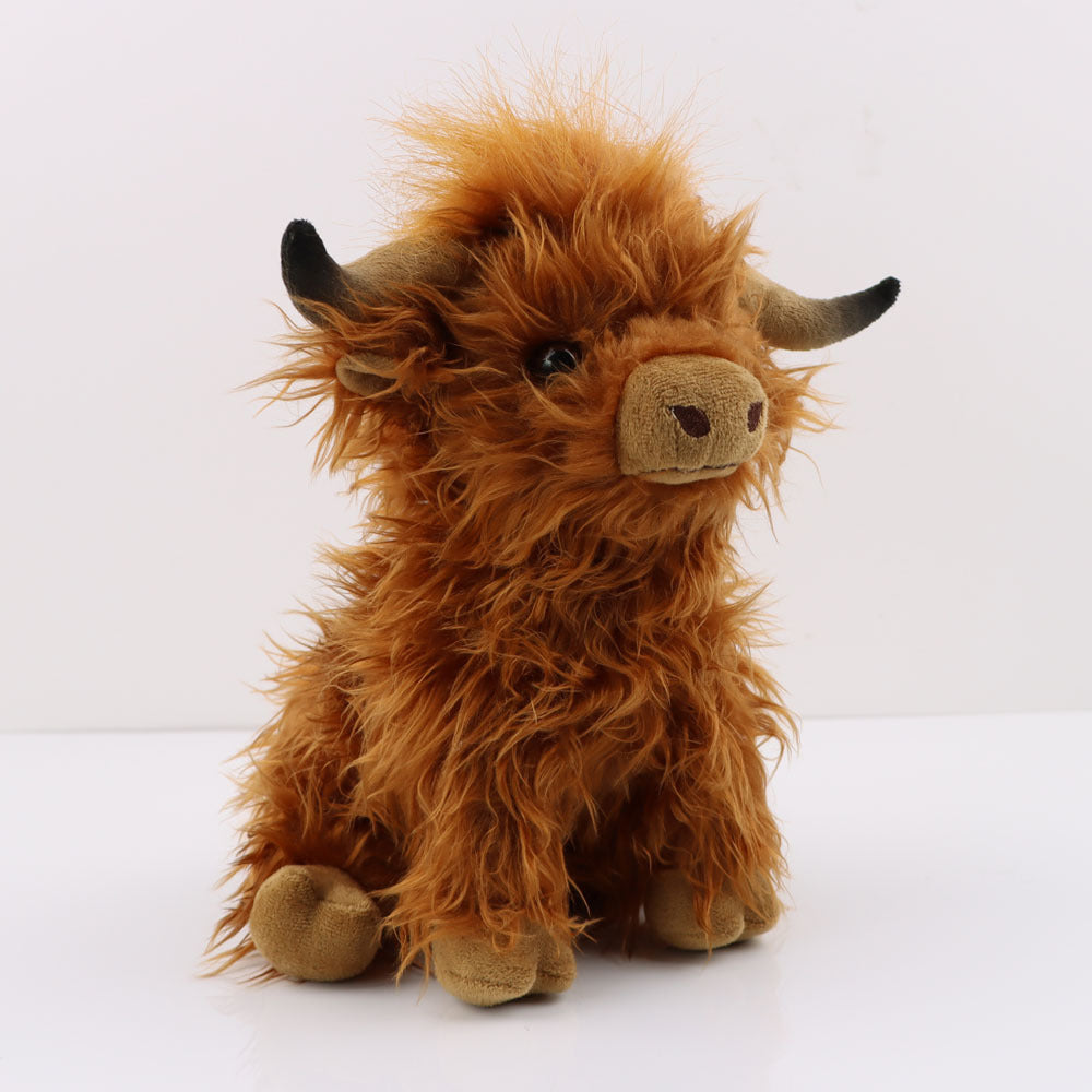 Highland Cow plush toy simulation long haired cow figurine 🇨🇳