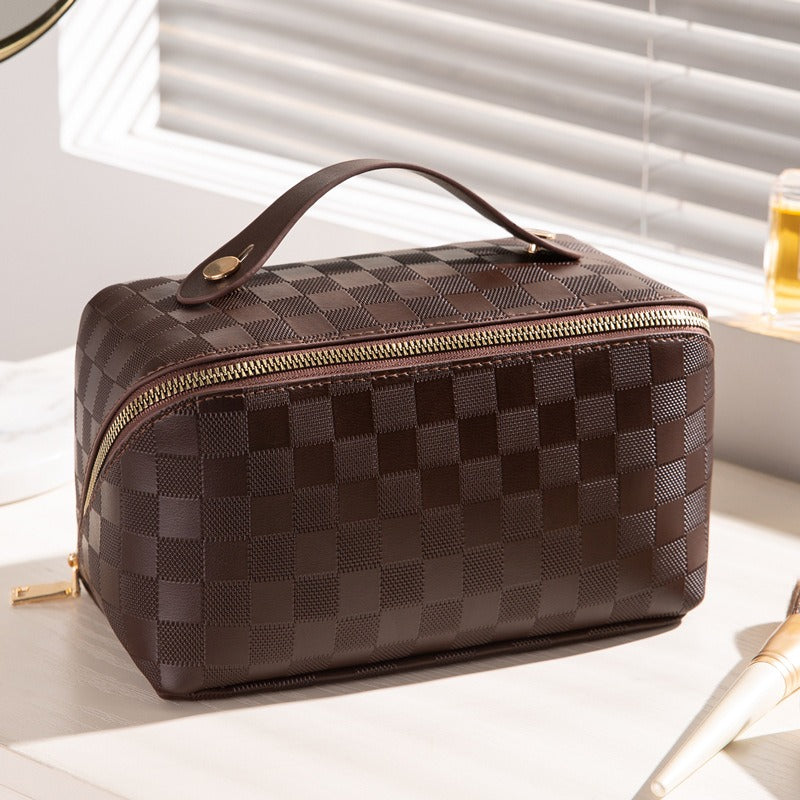 Checkered Pillow Bag Makeup Bag Women's Large Capacity Portable Instagram Travel Cosmetics 🇨🇳