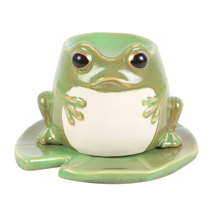 Frog Shaped Oil Burner and Lily Pad Plate 🇬🇧