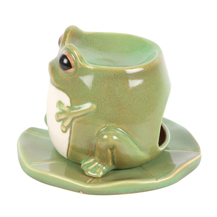 Frog Shaped Oil Burner and Lily Pad Plate 🇬🇧