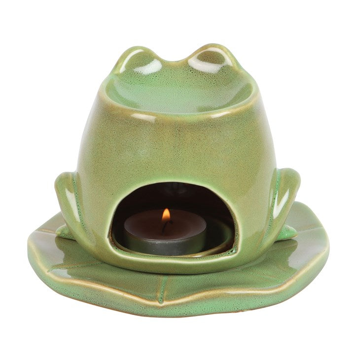 Frog Shaped Oil Burner and Lily Pad Plate 🇬🇧