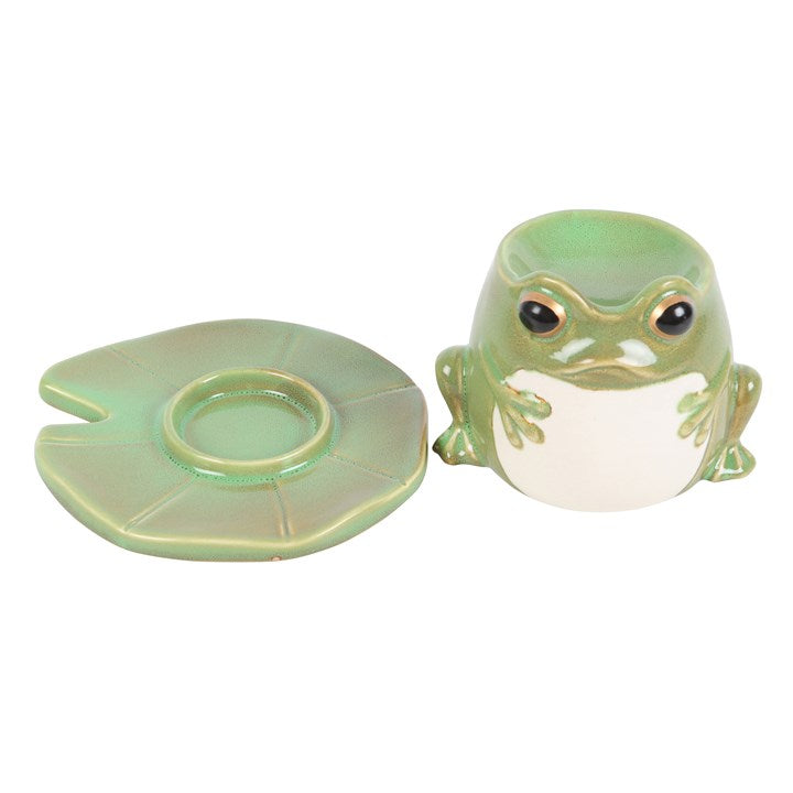 Frog Shaped Oil Burner and Lily Pad Plate 🇬🇧