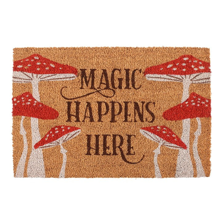 Natural Magic Happens Here Mushroom Doormat 🇬🇧