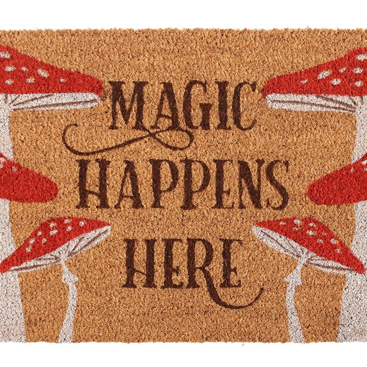 Natural Magic Happens Here Mushroom Doormat 🇬🇧