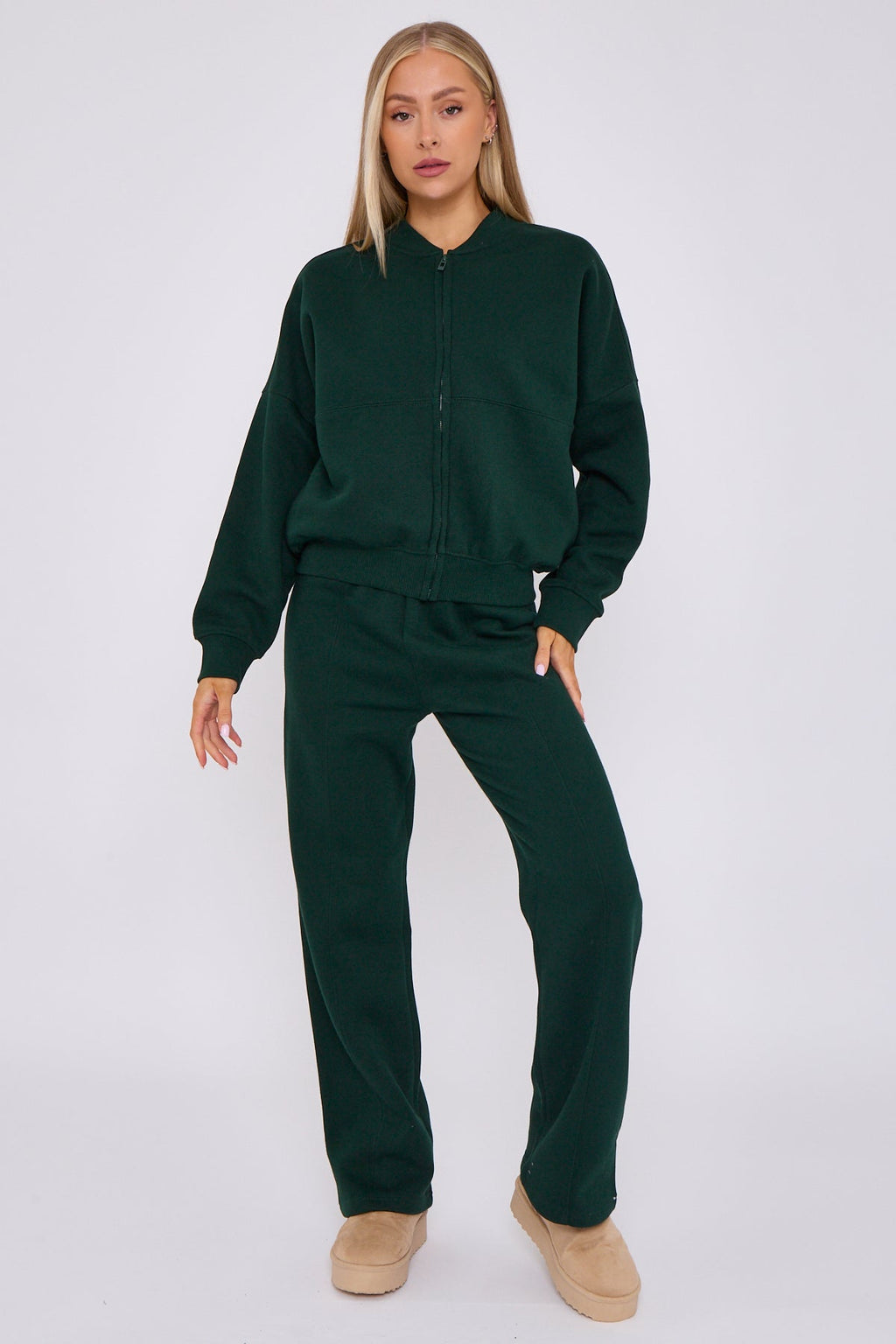 Oversized Bomber Style Fleece Zipper Co-ord 🇬🇧