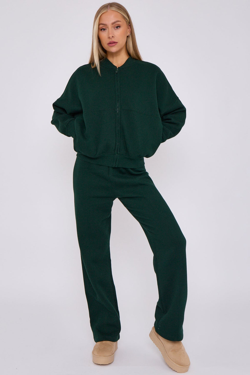 Oversized Bomber Style Fleece Zipper Co-ord 🇬🇧