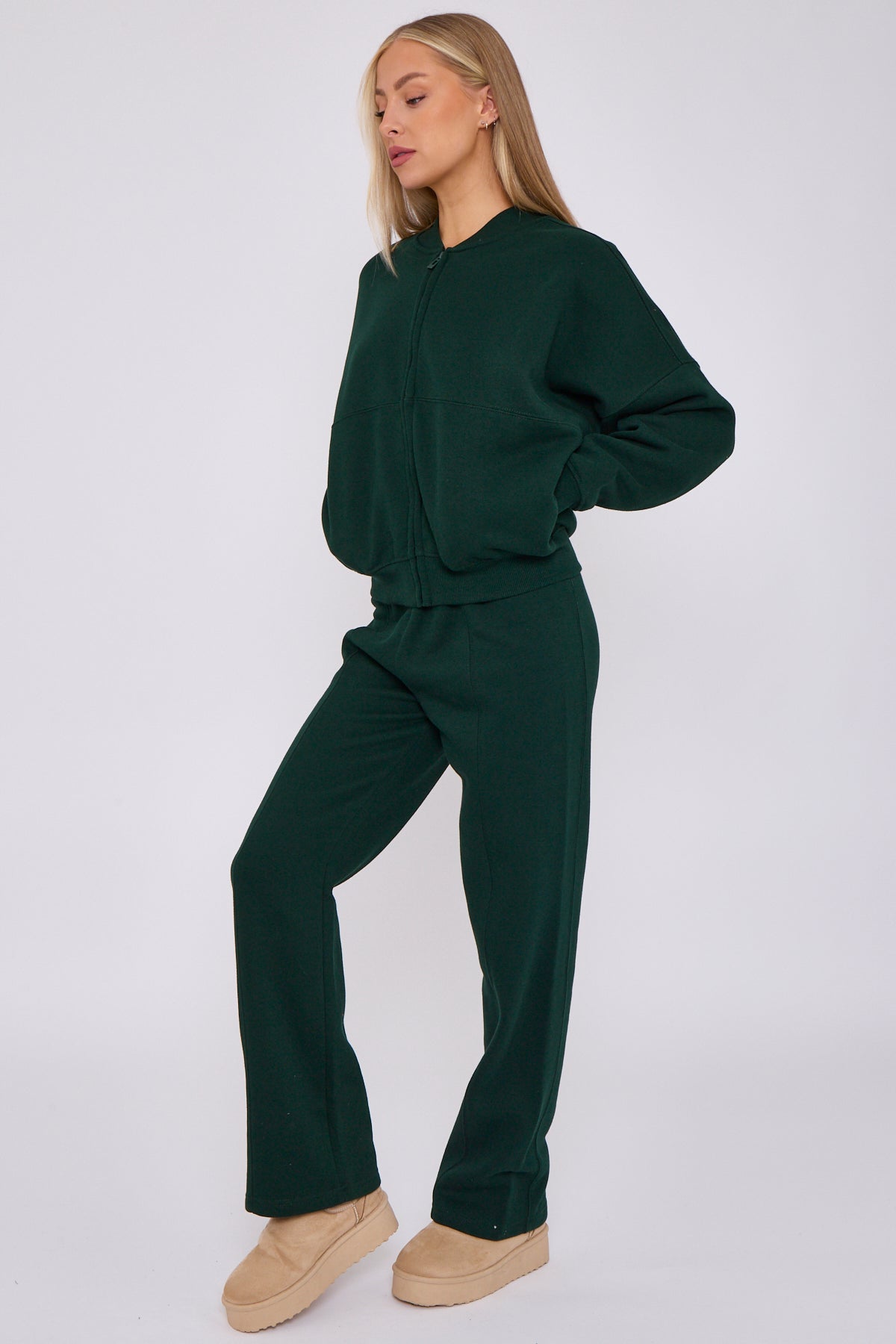 Oversized Bomber Style Fleece Zipper Co-ord 🇬🇧