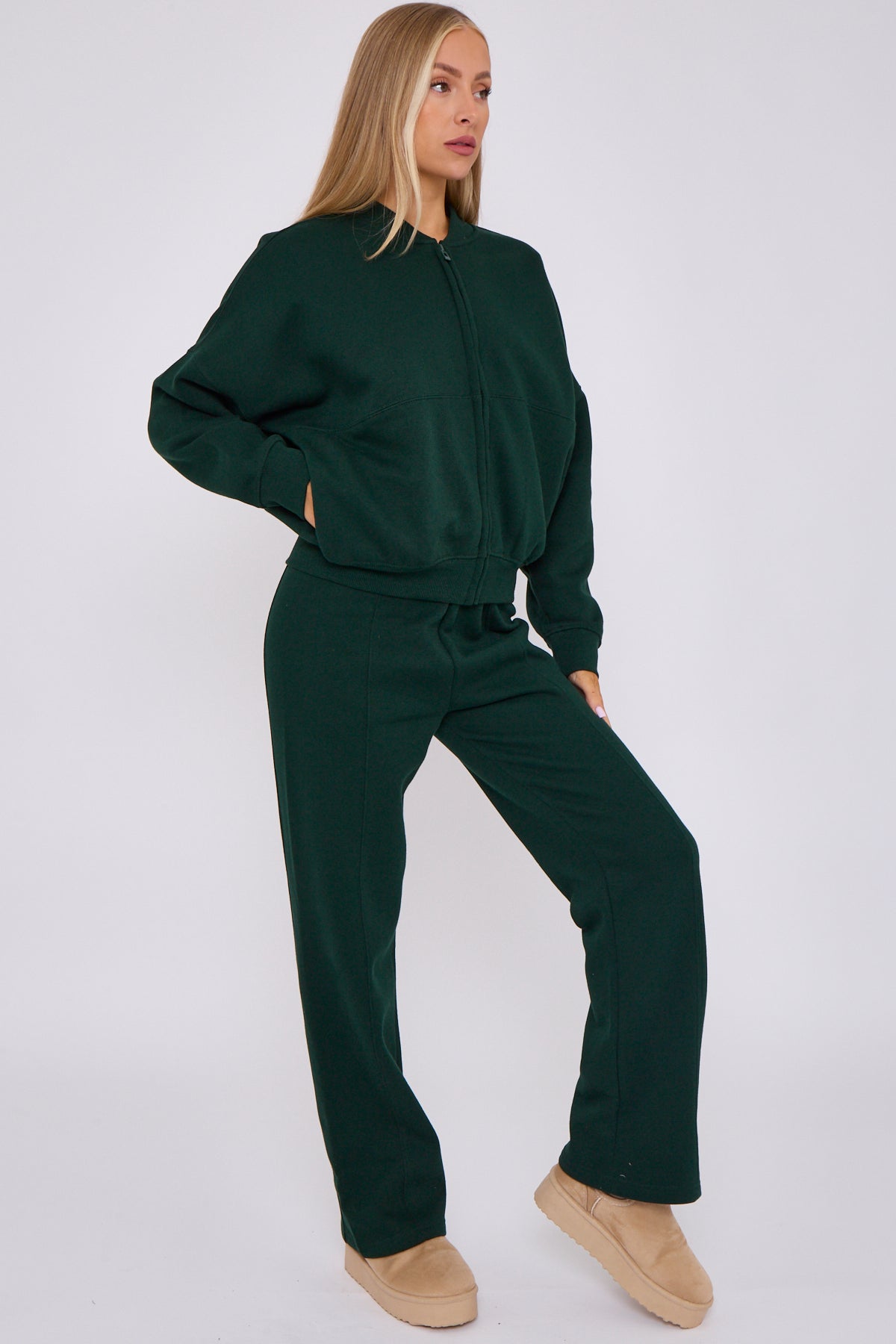 Oversized Bomber Style Fleece Zipper Co-ord 🇬🇧