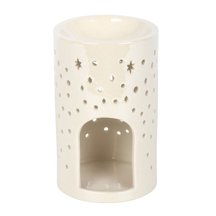 Iridescent White Moon Pillar Oil Burner and Wax Warmer 🇬🇧