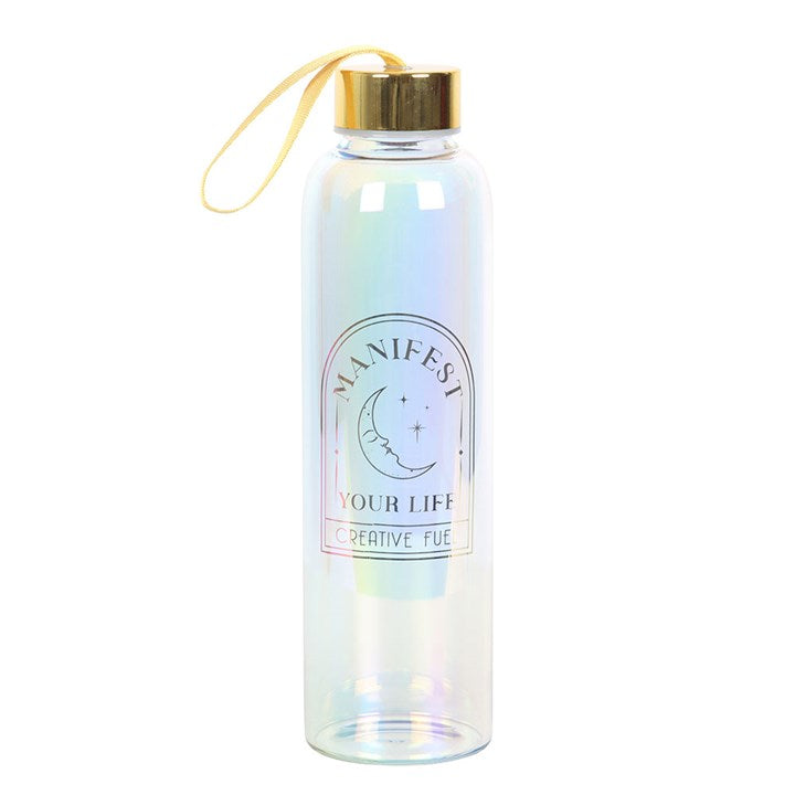 Manifest Your Life Iridescent Glass Water Bottle 🇬🇧