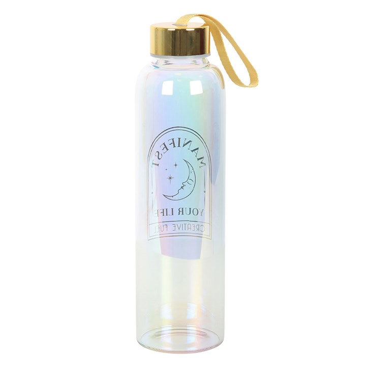 Manifest Your Life Iridescent Glass Water Bottle 🇬🇧