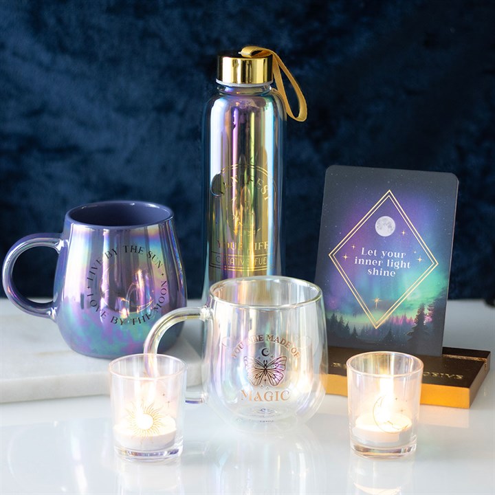 Manifest Your Life Iridescent Glass Water Bottle 🇬🇧