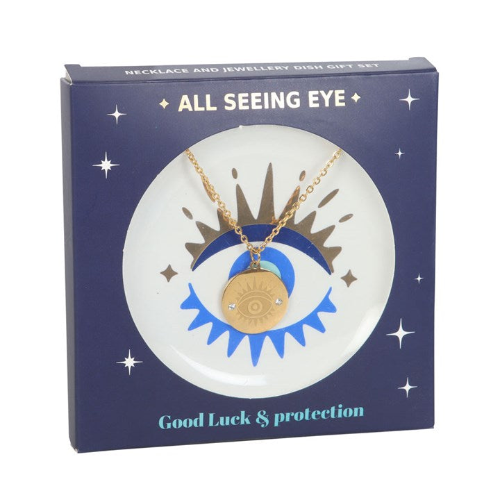 All Seeing Eye Necklace & Dish Gift Set 🇬🇧