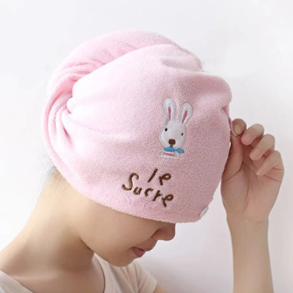 Eco-friendly Randomly Color Women Bathroom Super Absorbent Quick-drying Hair Towel Microfiber Hair Dry Cap
