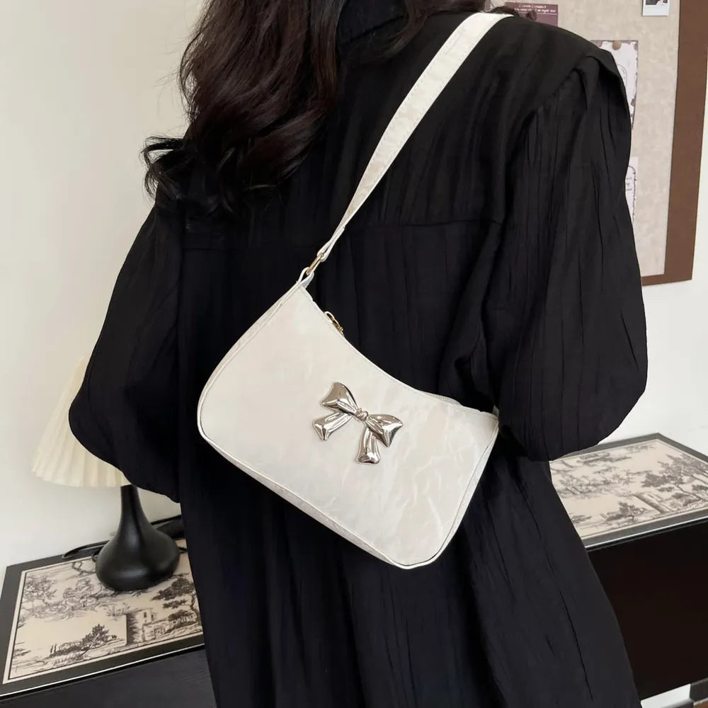 Bow PU Leather Shoulder Bag 🇨🇳
