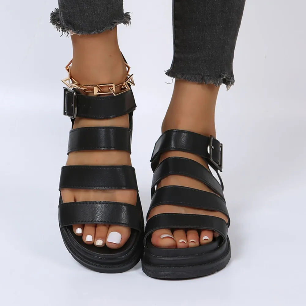 Peep Toe Buckle Platform Sandals 🇨🇳