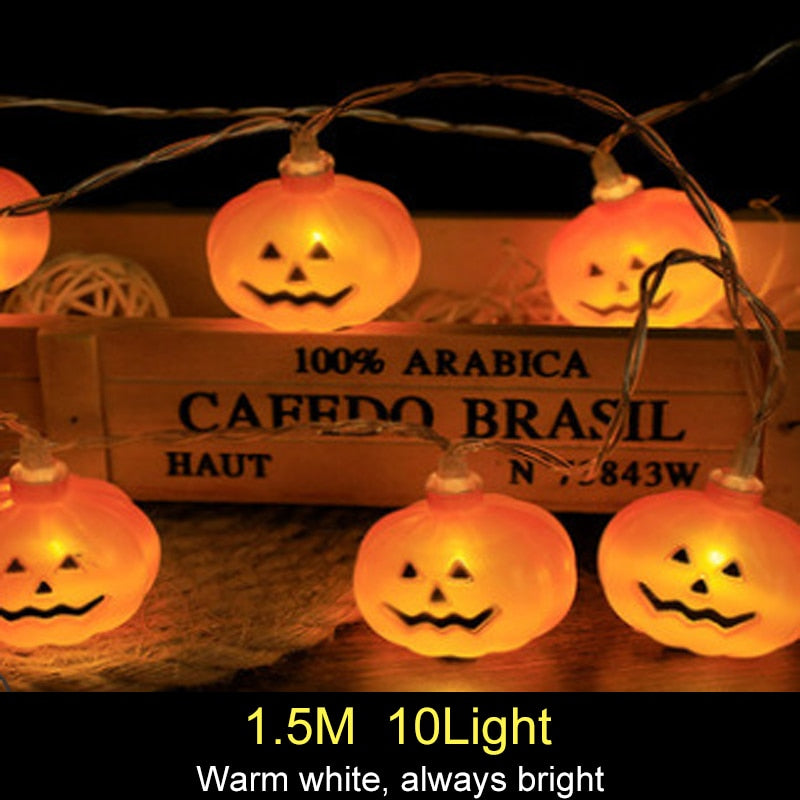 1.5m 10Led Halloween Pumpkin Ghost Skeletons Bat Spider Led Light String 🇨🇳
